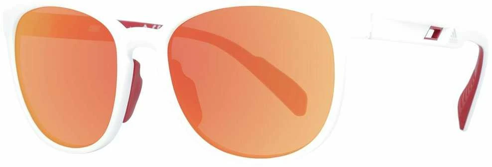 Adidas sportiniai akiniai baltais rėmeliais ir oranžiniais lęšiais