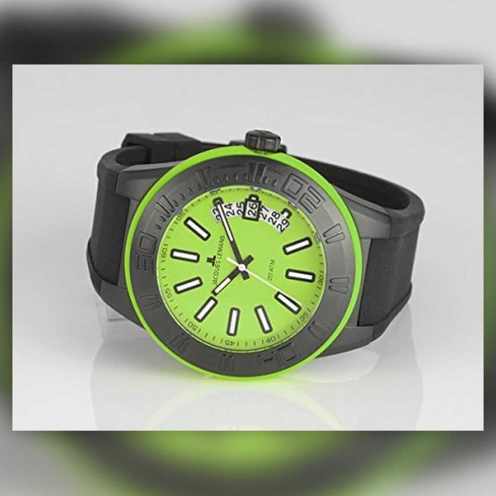 Laikrodis JACQUES LEMANS 1-1784N. Kwarcowy, Kolor žalia. Unisex.