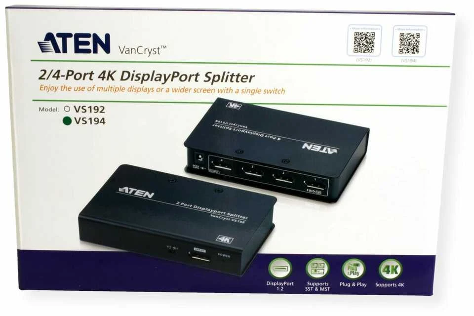 Aten Splitter, DisplayPort, 4 Port (VS194A-AT-G)