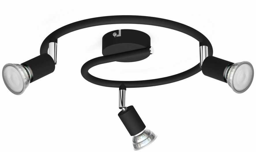 Philips Lubinis/tinko šviestuvas GU10 3x, juodas, be lemputės, ClickFix