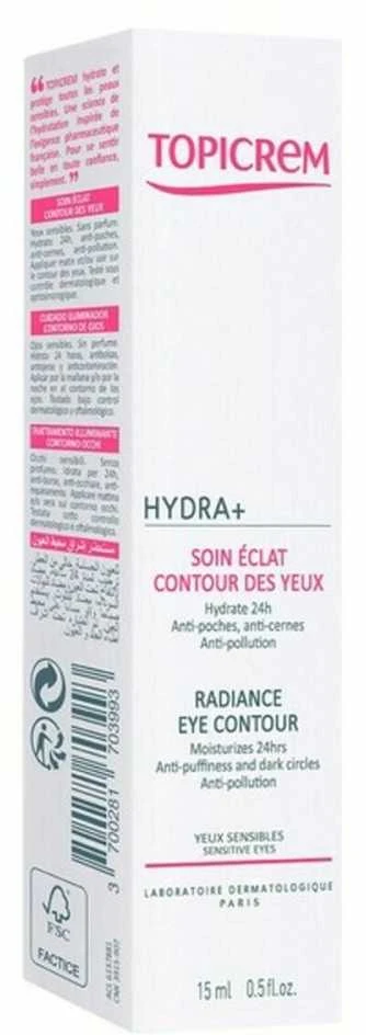 Topicrem HYDRA+ Radiance Eye Contour Paakių kremas