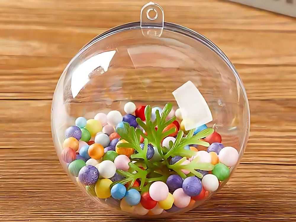 Skaidrios plastikinės kalėdinės dekoracijos, 8 cm, 12 vnt.