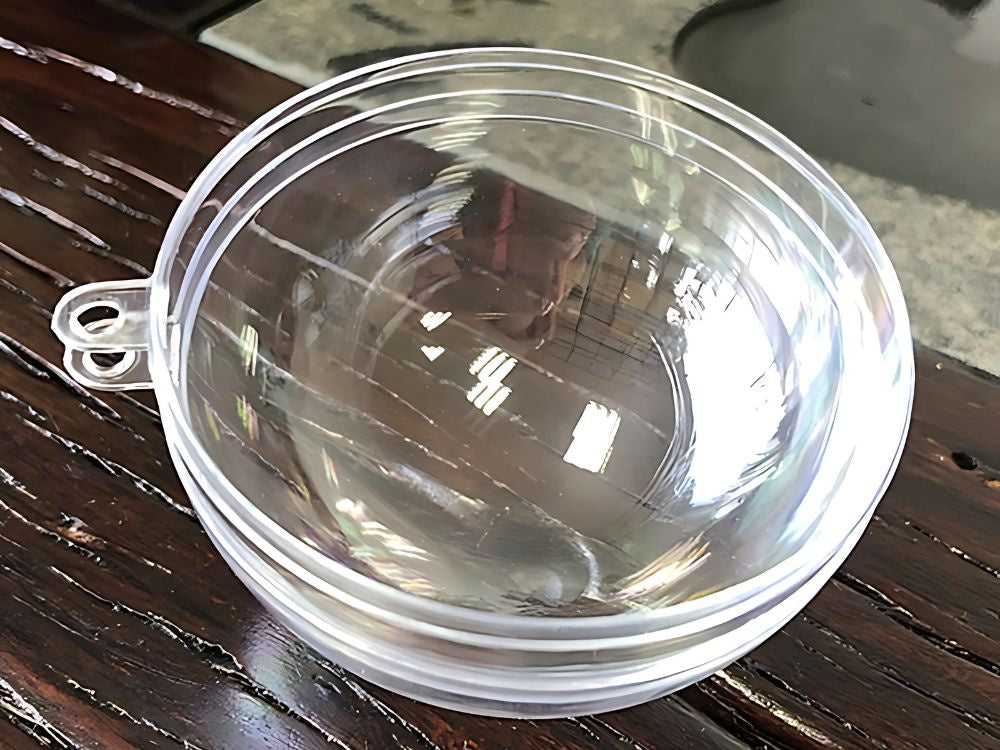 Skaidrios plastikinės kalėdinės dekoracijos, 8 cm, 12 vnt.