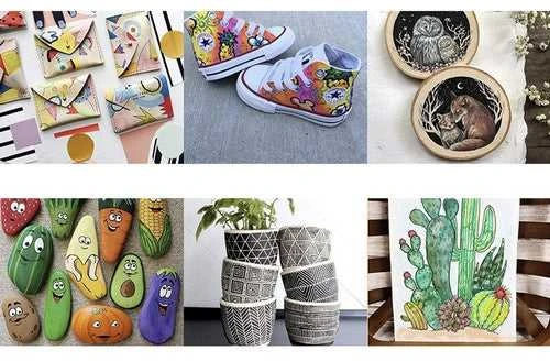 Akriliniai žymekliai - 12 vnt. rinkinys. Maaleo 21648
