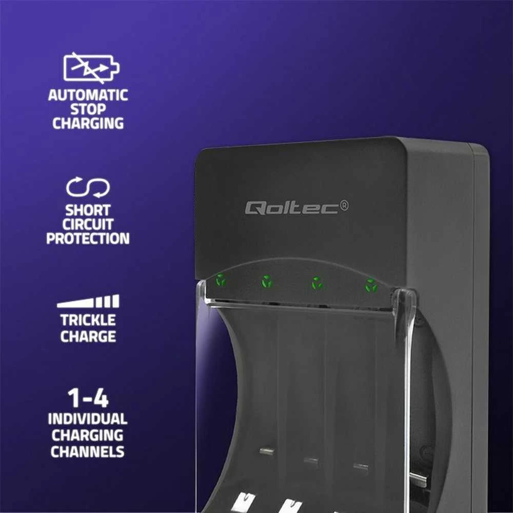 Įkroviklis - Qoltec 50653 Ni-MH R03/AAA R6/AA 1.2V