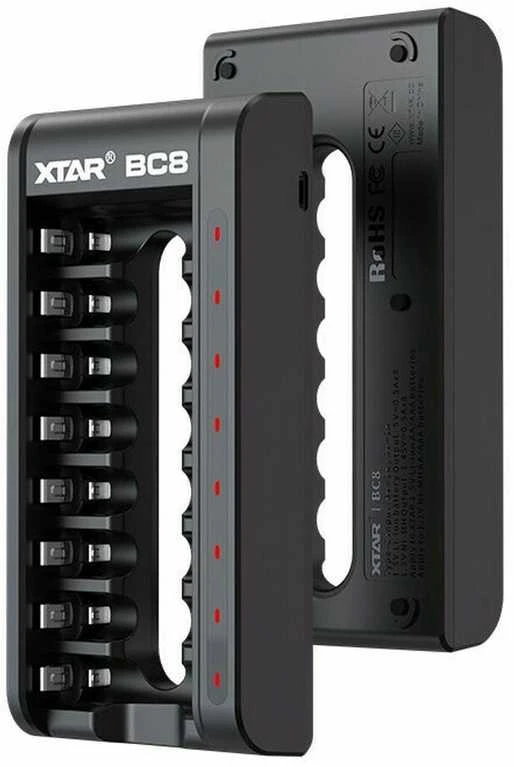 Xtar 8 x Ni-MH ir 1,5V Li-ion AA/AAA akumuliatorių kroviklis BC8