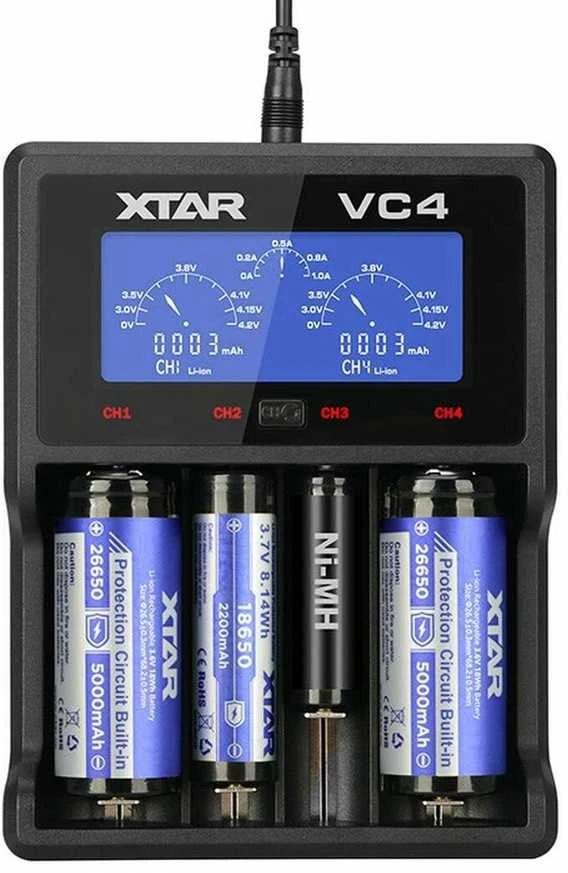 Baterijų įkroviklis XTAR VC4 18650 AA AAA elementam ni-MH li-ion 4 vietų 