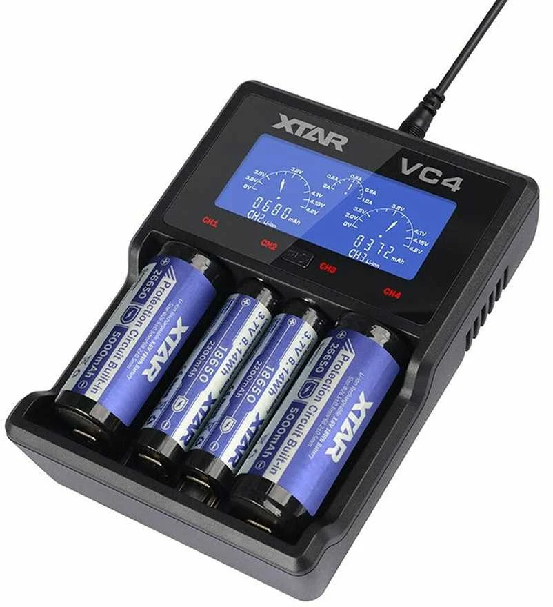 Baterijų įkroviklis XTAR VC4 18650 AA AAA elementam ni-MH li-ion 4 vietų 