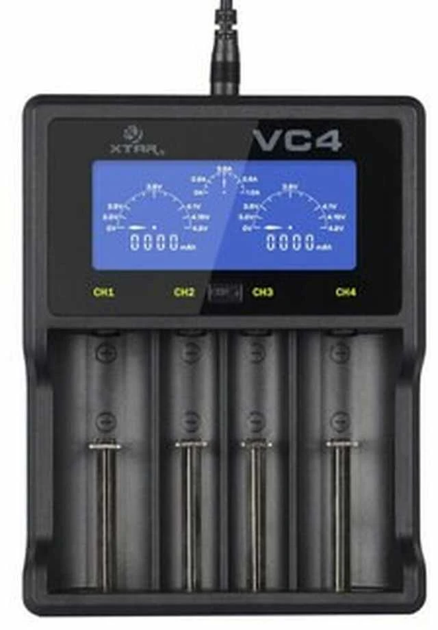 Kroviklis - Xtar VC4SL 1-4 Li-ion/Ni-MH, LCD Ekranas, USB-C