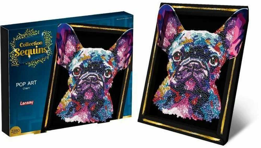 Mattel Create a picture from sequins Pop art Dog French Bulldog Diamond embroidery ZA6712