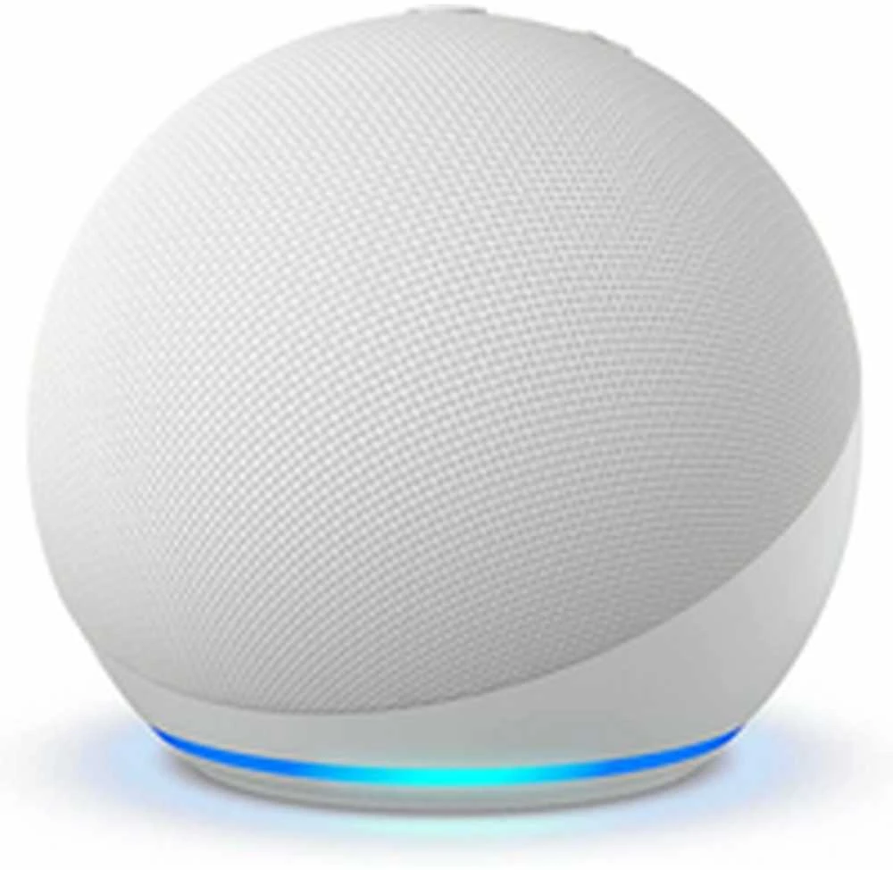 Amazon Echo Dot (5. Gen) nešiojama išmanioji kolonėlė, Baltos spalvos