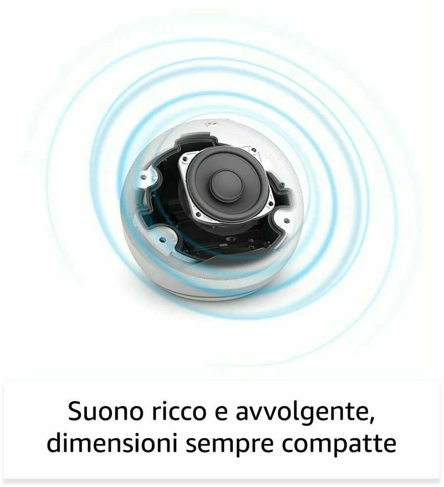 Amazon Echo Dot (5. Gen) nešiojama išmanioji kolonėlė, Baltos spalvos