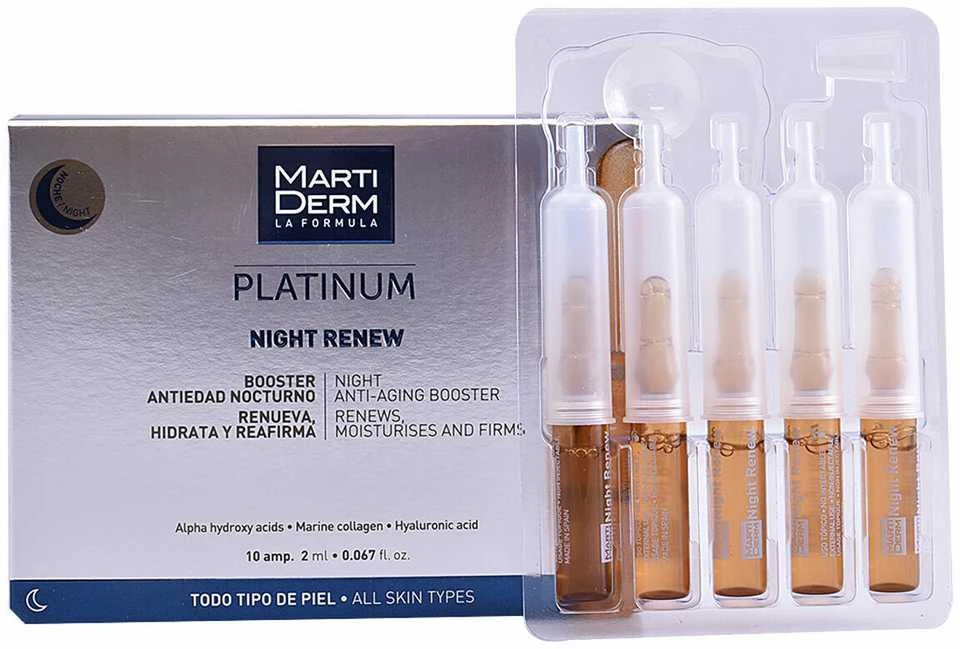 MartiDerm Platinum Night Renew naktinės ampulės nuo raukšlių, 10x2ml