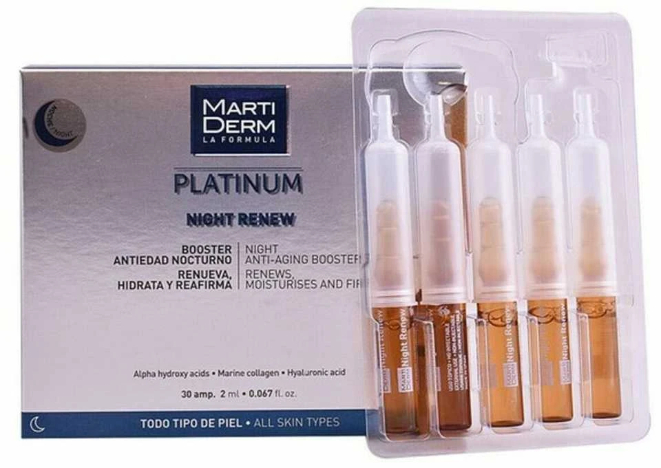 MartiDerm Platinum Night Renew naktinės ampulės nuo raukšlių, 10x2ml