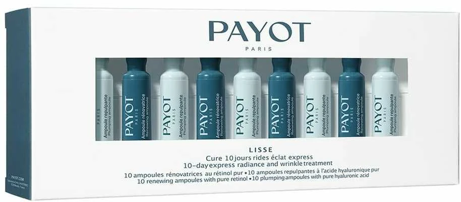Payot Lisse Cure 10 Jours Rides Éclat Express priemonė nuo raukšlių su hialurono rūgštimi ir retinoliu – 10 dienų kursas moterims