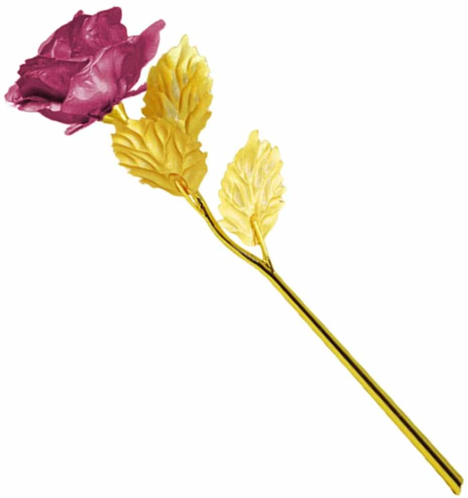 Aptel Auksinė dekoratyvinė rožė su violetiniais žiedlapiais, 24 cm