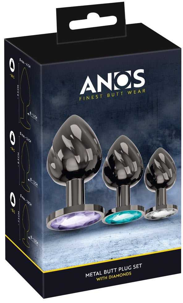 ANOS Metal Butt Plug Set Diamo