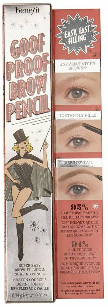 Benefit Goof Proof Brow Shaping Pieštukas antakių pieštukas, atspalvis: 02 Warm Golden Skirtas šviesiems plaukams, 0.34 g