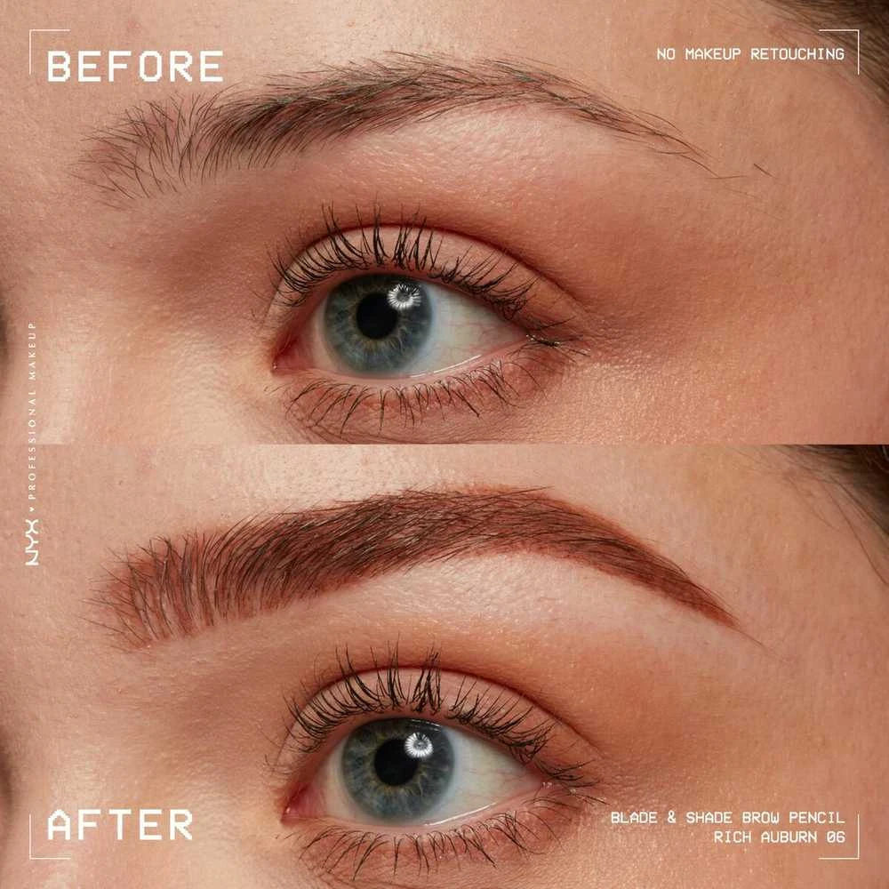 Nyx Blade y Shade Nano Lápiz De Cejas 06-Rich Auburn 1 U