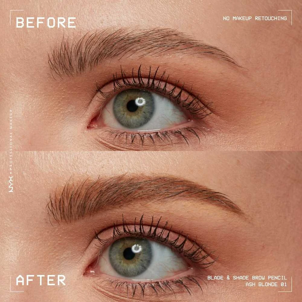 Nyx Blade y Shade Nano Lápiz De Cejas 01-Ash Skirtas šviesiems plaukams 1 U