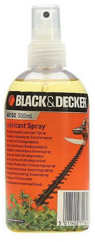 Black & Decker „Juodas & Decker“ alyva 300 ml purkštuve, skirta žirklių, gyvatvorių žirklių tepimui Juodas & Decker [A6102-XJ]