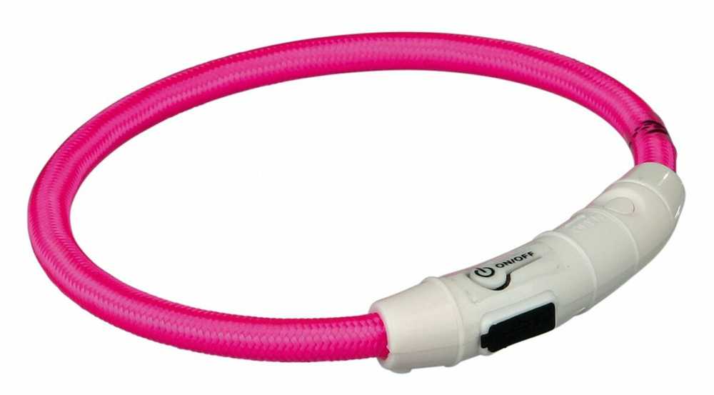 Trixie Žiedas su USB blykste, M-L: 45 cm / O 7 mm, rausva