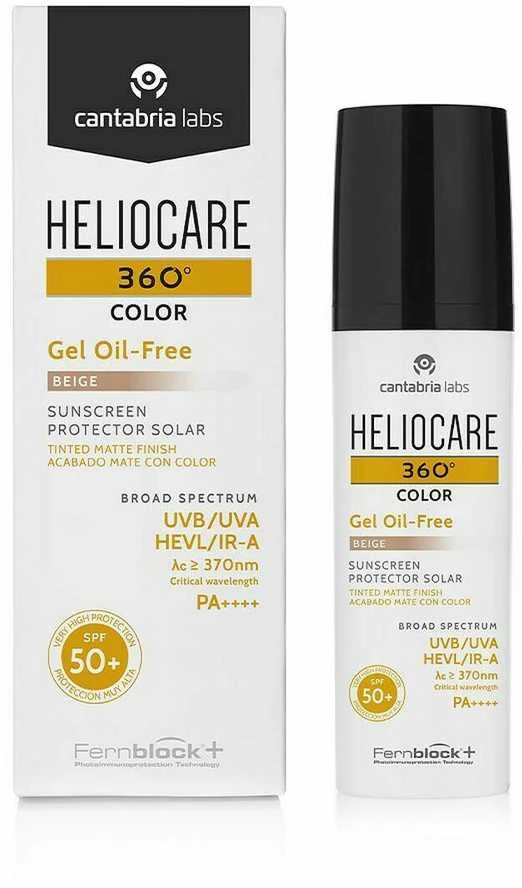 Heliocare 360 Color Gel Oil-Free SPF50+ Beige kremas nuo saulės su atspalviu, 50 ml
