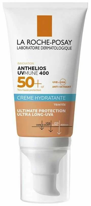 La Roche-Posay Anthelios UVMune 400 Hydrating Kreminis SPF 50+ apsauginis kremas nuo saulės jautriai veido odai, 50 ml