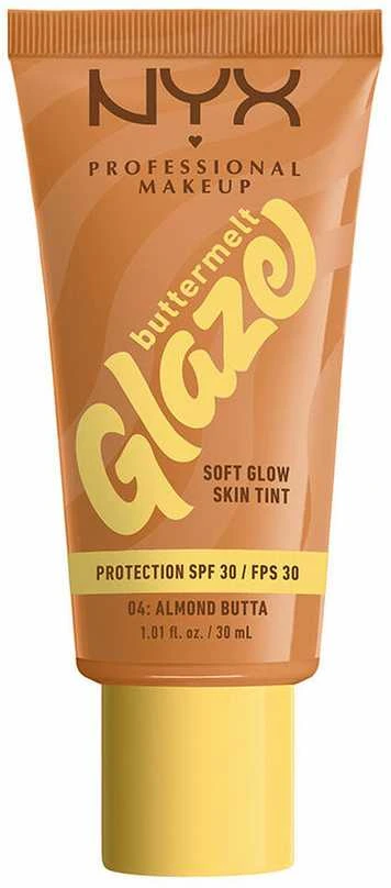 Nyx Buttermelt Glaze Protector Solar Tint SPF30 04 – migdolų ir gelsvai rudas, 30 ml