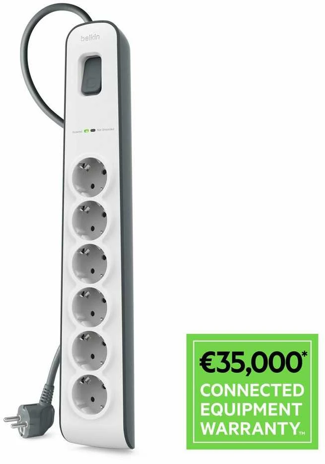Belkin 650J, 6 Schuko lizdai, 2m