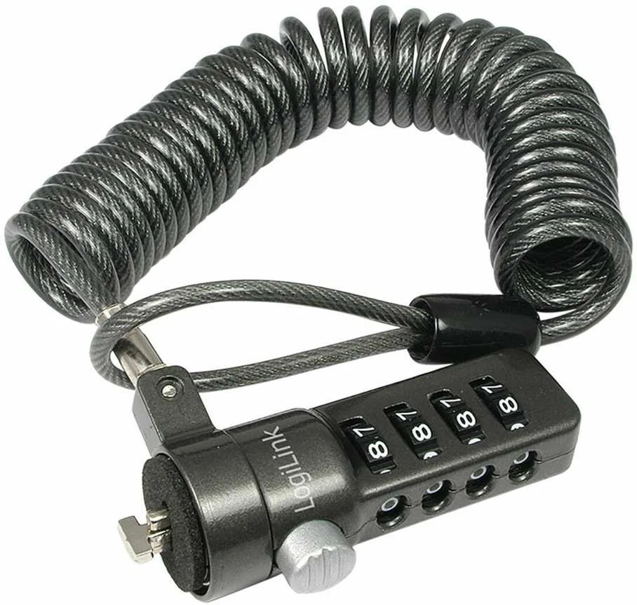 Logilink NBS004, Notebook Coil Cable Lock, juodas