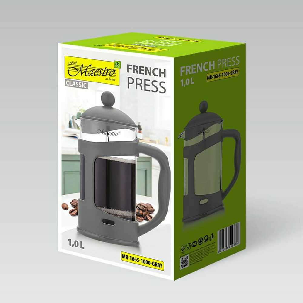 Prancūziškas presas MAESTRO MR-1665 (MR-1665-1000-GRAY) 1000 ml Pilkas