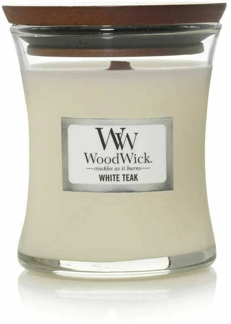 WoodWick Aromatinė žvakė (White Teak), 85 g