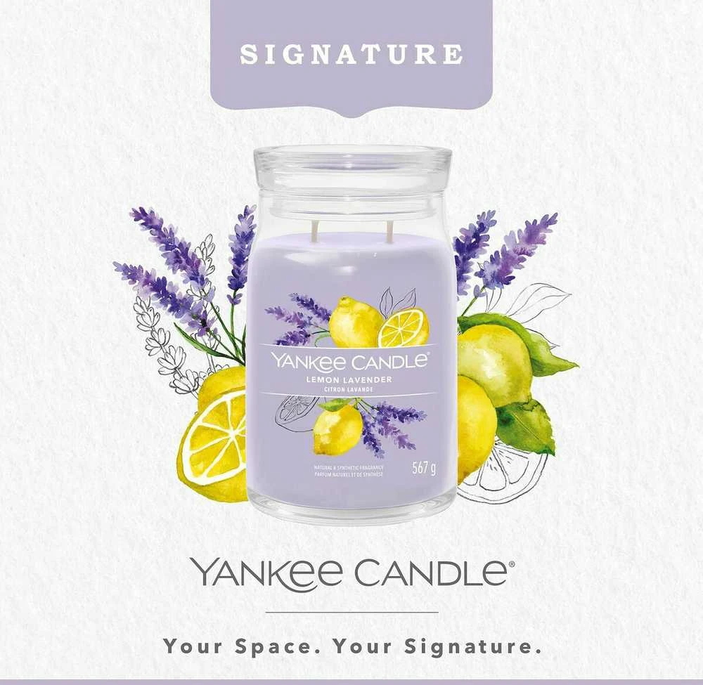 Yankee Candle Aromatinė žvakė Signature glass large Lemon Lavender 567 g