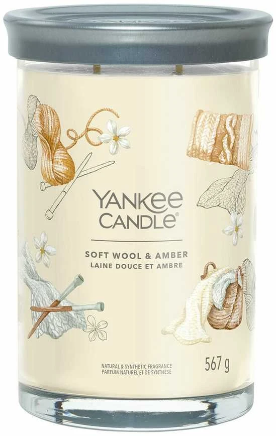 Yankee Candle Aromatinė žvakė Signatūrinis indelis didelis Soft Wool - Amber 567 g