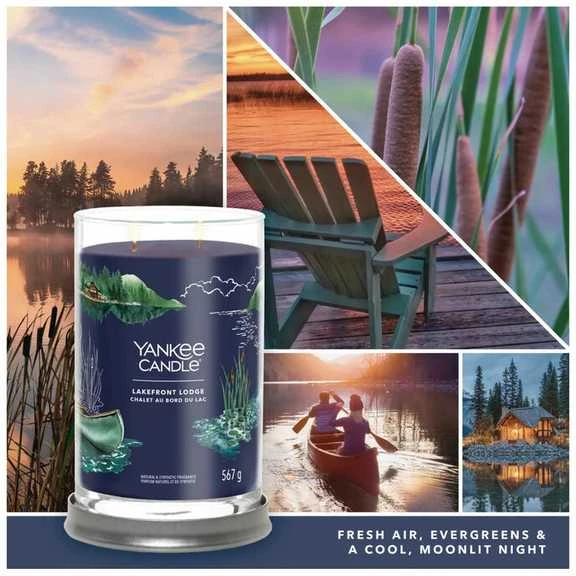 Yankee Candle Aromatinė žvakė Signature tumbler large Lakefront Lodge 567 g