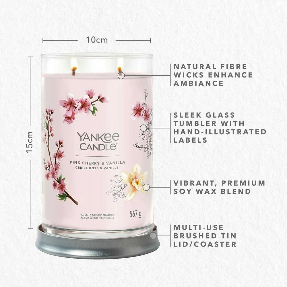 Yankee Candle Aromatinė žvakė Signature tumbler large Rožinė Cherry Vanilla 567 g