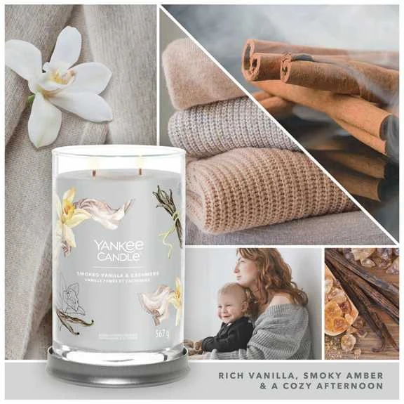 Yankee Candle Aromatinė žvakė Signature tumbler large Smoked Vanilla - Cashmere 567 g