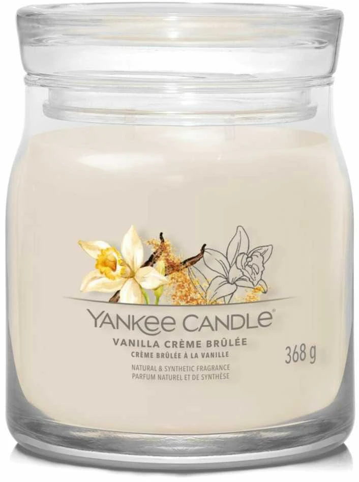 Yankee Candle Aromatinė žvakė Signature glass medium Vanilla Creme Brulée 368 g
