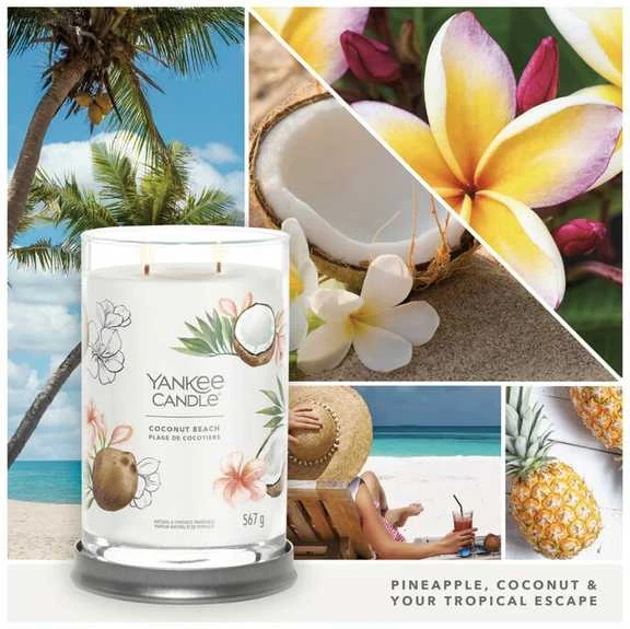Yankee Candle Aromatinė žvakė Signature tumbler large Coconut Beach 567 g