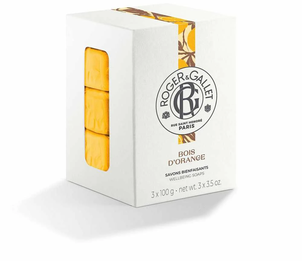 Roger & Gallet Bois D'Oranžinis Wellbeing Soaps Set muilų rinkinys, 3 x 100 g