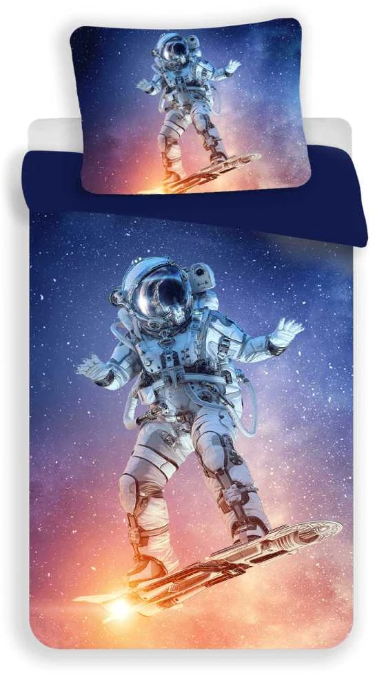 Patalynė su mikrofibry 140x200 Astronauta mėlyna kolorowa poszewka 70x90
