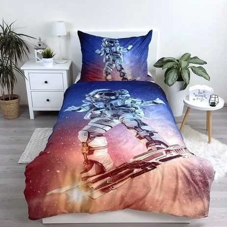 Patalynė su mikrofibry 140x200 Astronauta mėlyna kolorowa poszewka 70x90