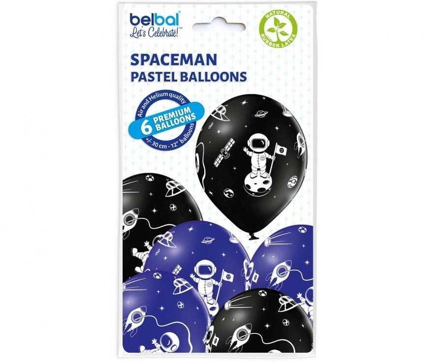 Astronauto planetos balionai, 6 vnt. 12 colių (30 cm)