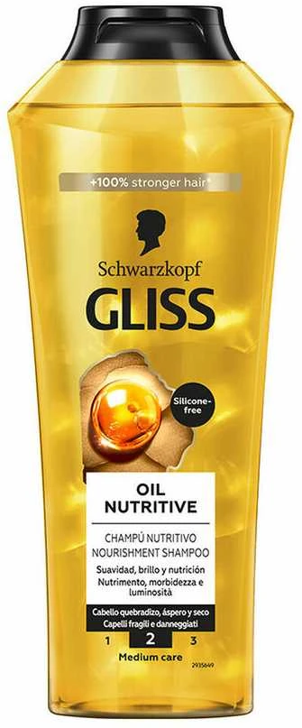 Schwarzkopf Gliss Oil Nutritive Champú, 400 ml