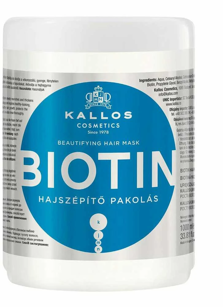 Plaukų augimą skatinanti kaukė Kallos BIOTIN Beautifying Hair Mask 1000ml