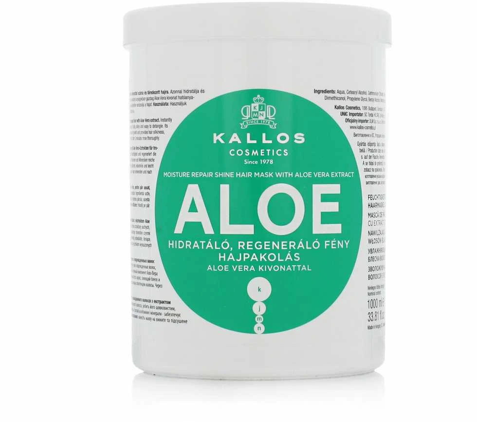 Drėkinanti plaukų kaukė sausiems ir pažeistiems plaukams Kallos Aloe Vera Hair Mask 1000 ml