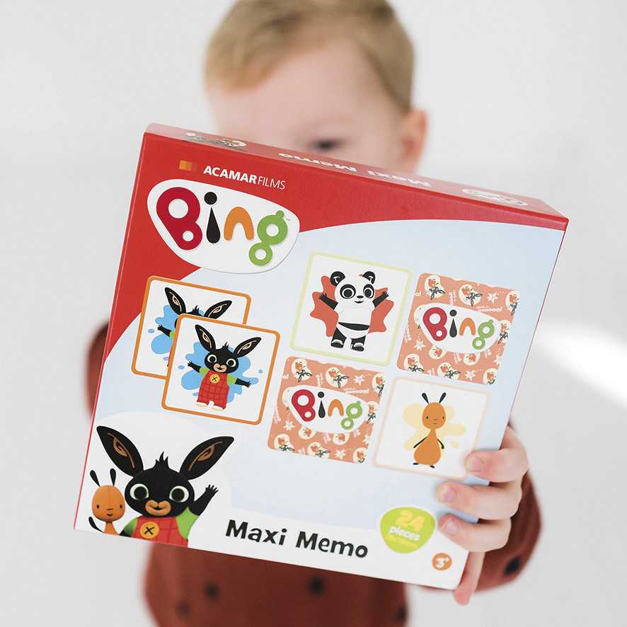 Atminties žaidimas „Bing Here I Go“ su 24 detalėmis