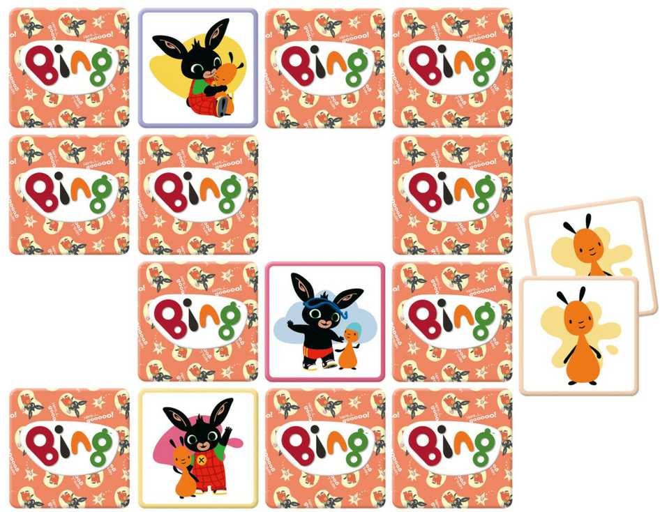 Atminties žaidimas „Bing Here I Go“ su 24 detalėmis