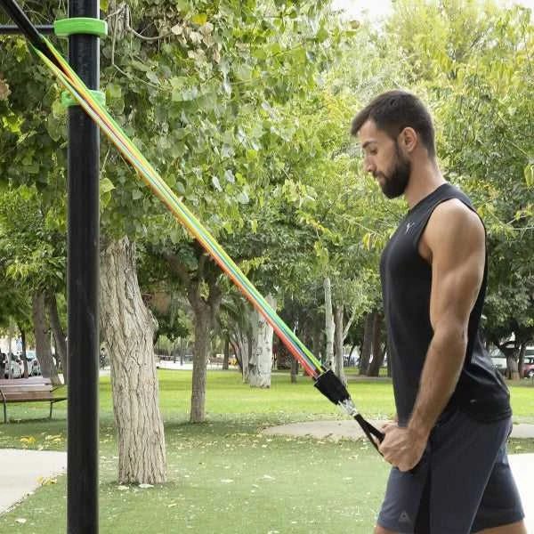 Atsparumo juostų rinkinys su priedais ir mankštos vadovas Rebainer InnovaGoods (5 vnt.)